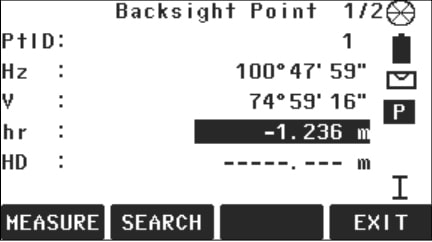 backsight point